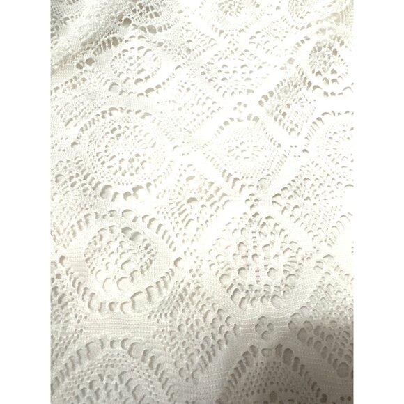 Ivy Ridge White Crochet Lace Blouse With Open Back Flutter Sleeves Boho Style LG - Picture 10 of 10